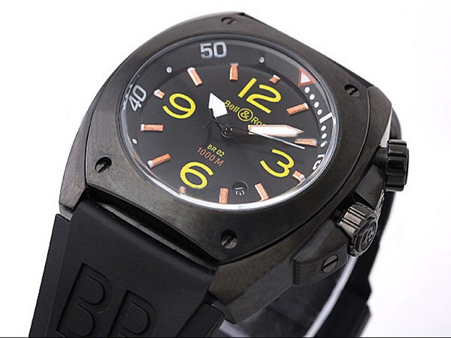 Bell&Ross PVD Case with Black Dial and Yellow Marking Montre