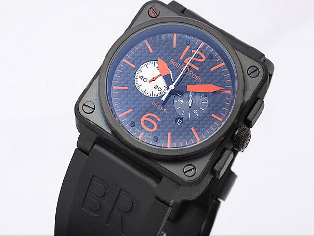 Bell&Ross Blue Dial and Orange Marking Montre