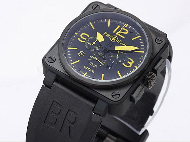 Bell&Ross PVD Case with Black Dial and Yellow Marking Montre