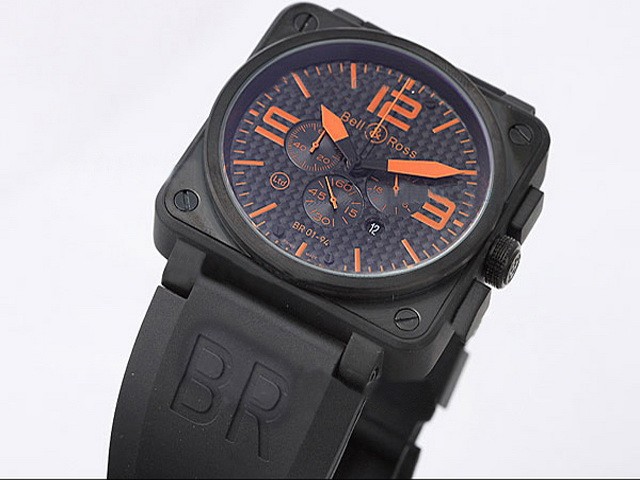 Bell&Ross PVD Case with Blue Dial and Orange Marking Montre
