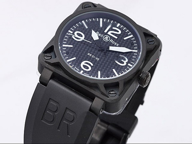 Bell&Ross Black Case and Blue Dial-White Marking Montre