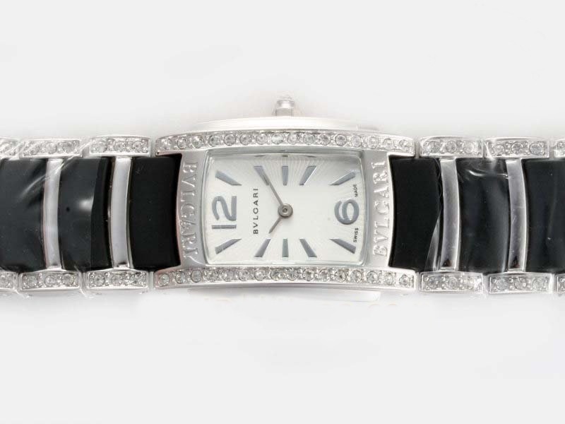 Bvlgari Diamond Bezel with White Dial Montre