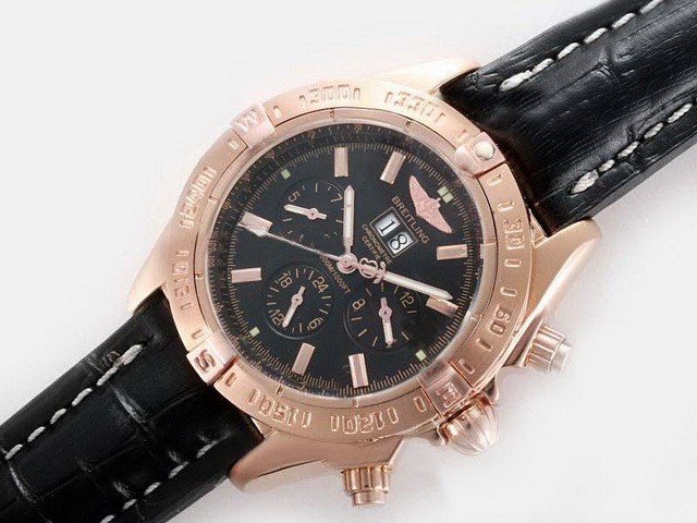 Breitling Chronograph Automatic Full Rose Gold with Black Dial Montre