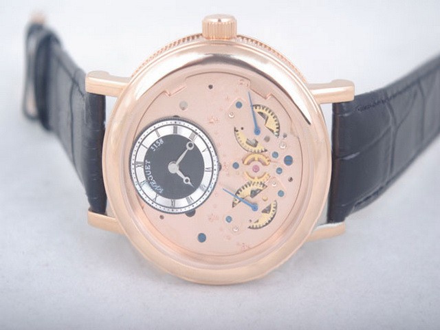 Breguet Rose Gold Case with Rose Gold Dial-Leather Strap Montre