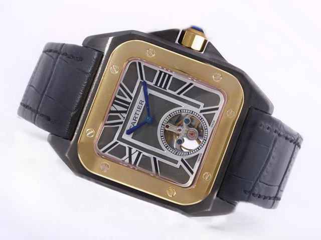 Cartier Santos 18k Gold Bezel Montre