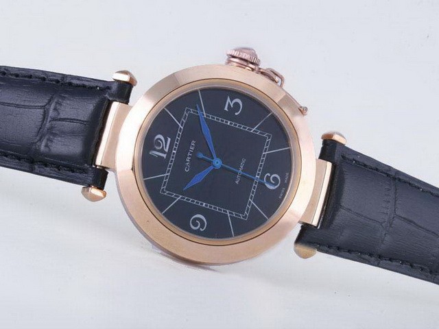 Cartier Pasha Black Dial-Deployment Buckle Montre