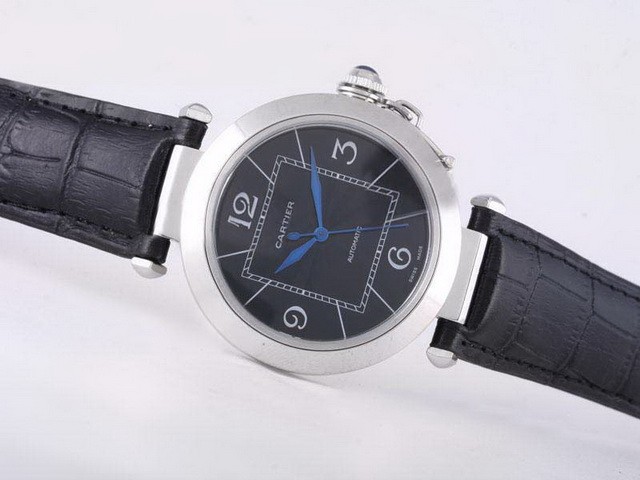 Cartier Pasha Black Dial-Deployment Buckle Montre