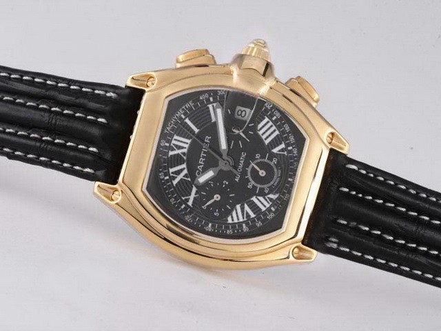 Cartier Roadster Black Dial-Deployment Buckle Montre