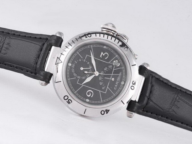 Cartier Pasha Black Dial-Deployment Buckle Montre