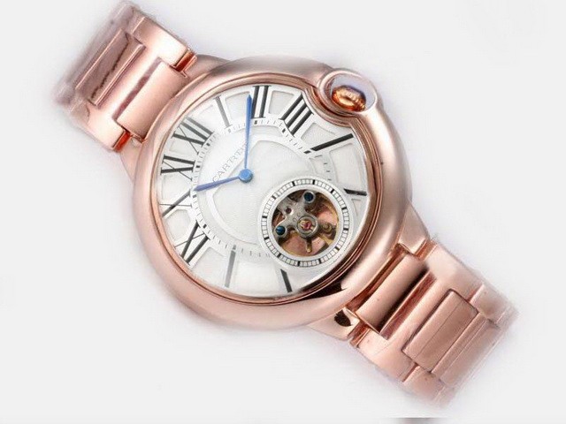 Cartier Ballon Bleu De Full Rose Gold With White Dial Montre