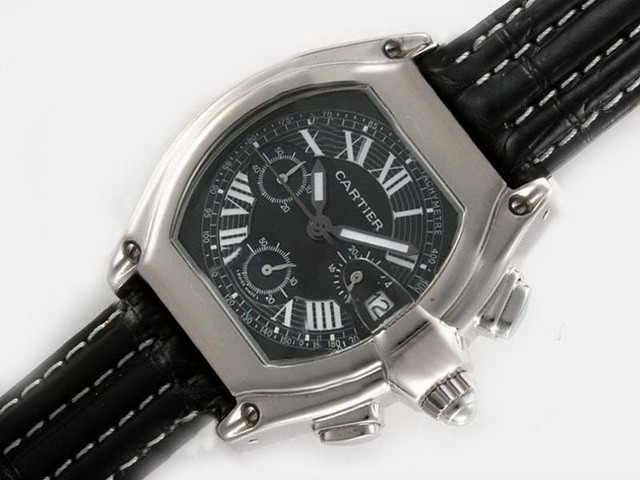 Cartier Roadster Black Dial-Deployment Buckle Montre