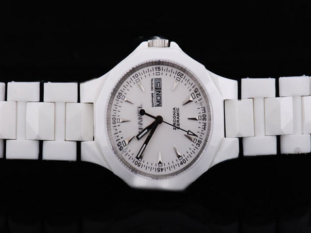 Chanel White Dial and Ceramic Strap Montre