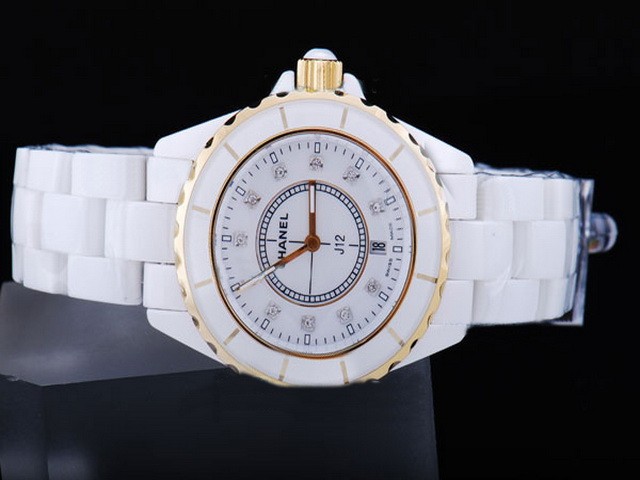 Chanel White Dial and Diamond Marking-SSband Strap Montre