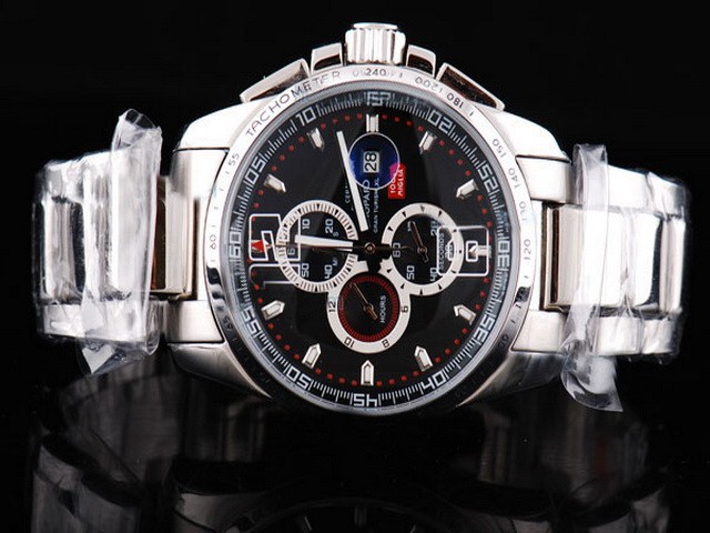 Chopard Black Dial and Silver Case-SSband Strap Montre
