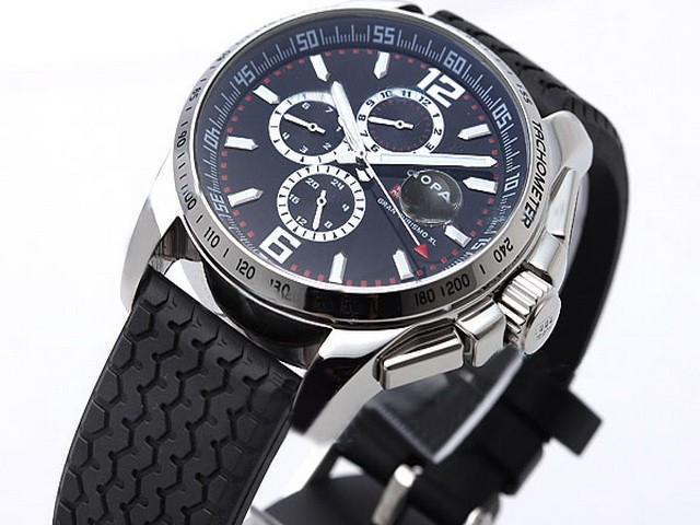 Chopard Black Dial and White Marking,Black Rubber Strap Montre