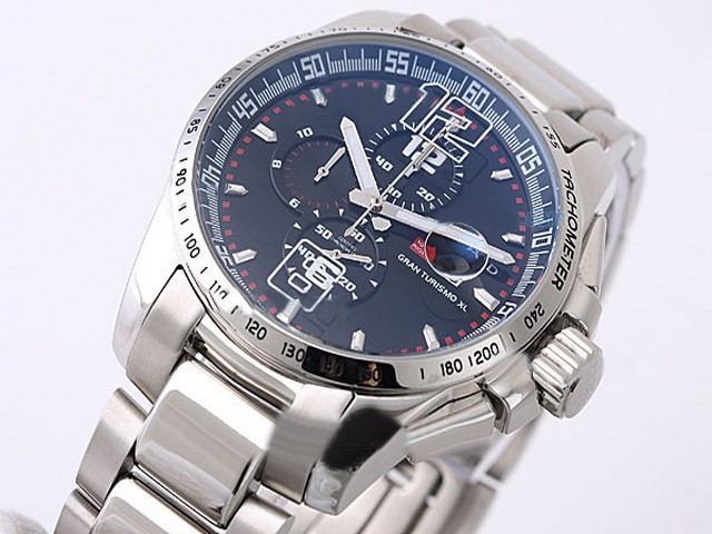Chopard Black Dial and Stainless Steel Strap Montre