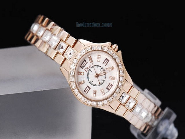 Christian Dior Diamond and White Diall Montre Christian Dior Diamond and White Diall Montre