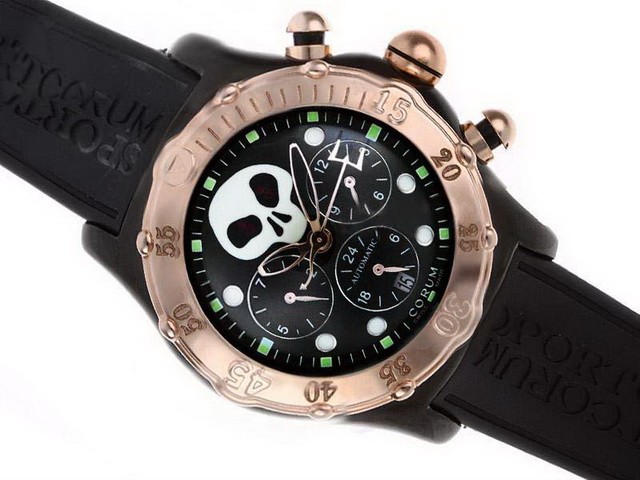 Corum Dive Chronograph Automatic PVD Case with Skull Illustration Montre Corum Dive Chronograph Automatic PVD Case with Skull Illustration Montre