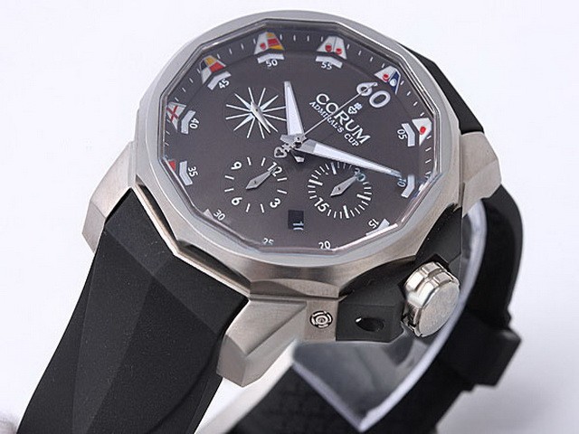 Corum Asia Valjoux 7750 Movement with Brown Dial and Black rubber Strap Montre
