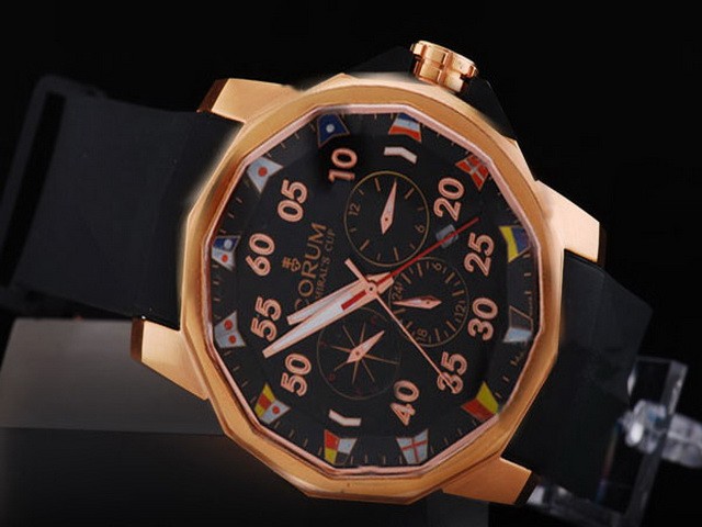 Corum Automatic Movement Gold Case with Black Dial Montre