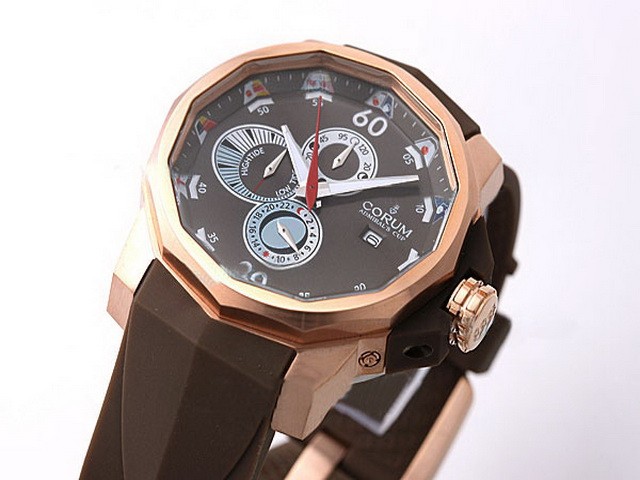 Corum Automatic Movement Rose Gold Case and Bezel with Gray Dial Montre