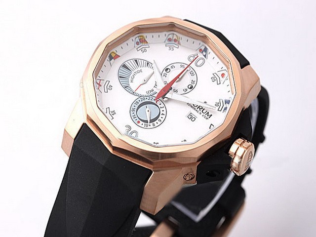 Corum Automatic Movement Rose Gold Case and Bezel with White Dial Montre