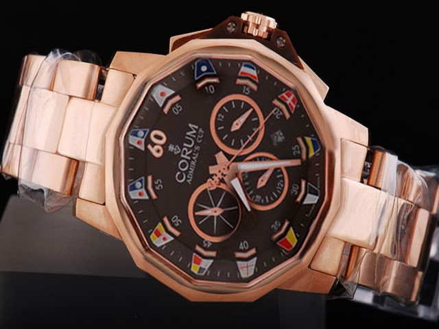 Corum Automatic Movement Rose Gold Case with Brown Dial Montre Corum Automatic Movement Rose Gold Case with Brown Dial Montre