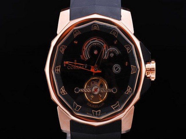 Corum Tourbillon Automatic Black with Rose Golden Bezel Montre