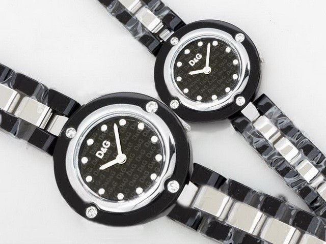 D&G Coated Case Black D&G Dial with Diamond Marking-Couple Montre