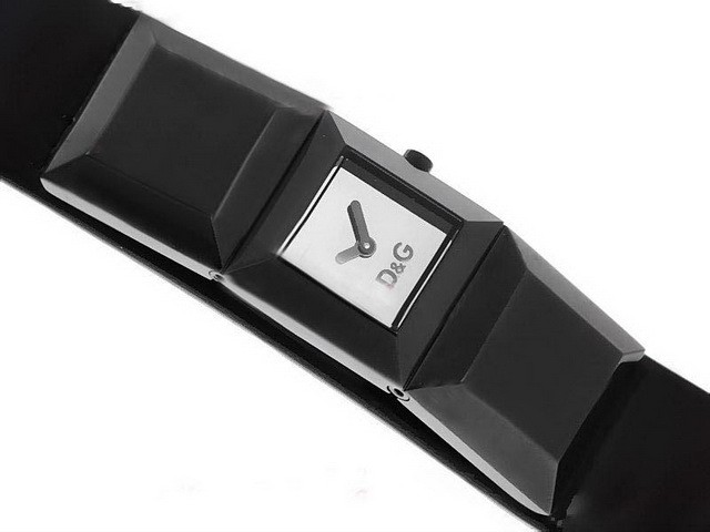 D&G Black Case with Leather Strap-Lady Size Montre