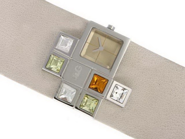 D&G Gray Leather Strap-Lady Size Montre