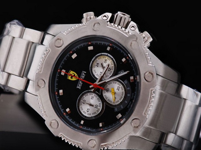 Ferrari Black Dial and SSband Strap Montre