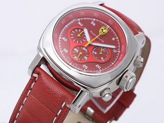Ferrari Red Dial and Red Leather Strap-New Version Montre