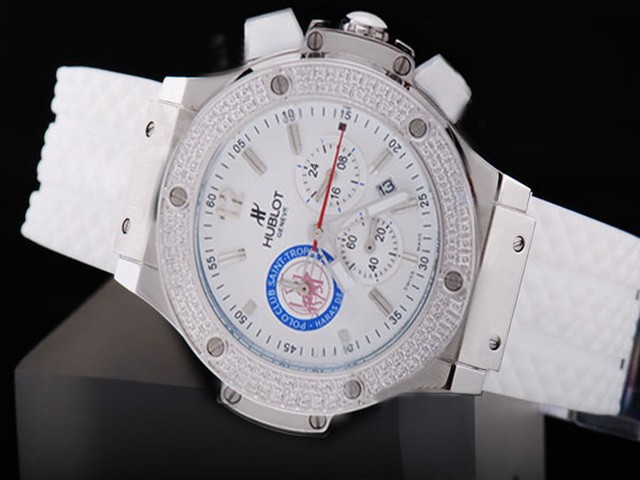 Hublot Diamond Bezel with White Dial Montre
