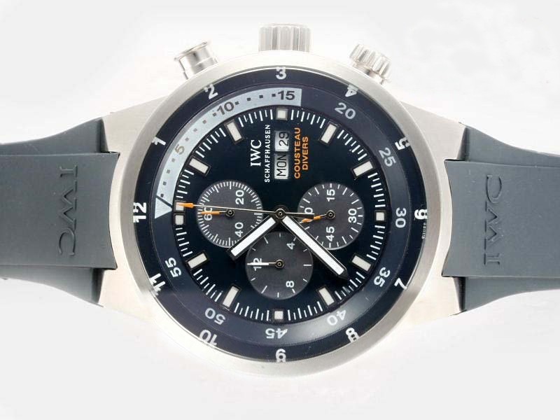 IWC Cousteau Divers Working Chronograph with Blue Dial and Rubber Strap Same Chassis As 7750-High Quality Montre