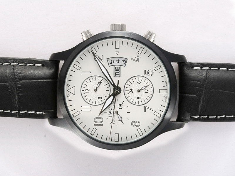 IWC Fliegeruhr PVD Casing with White Dial Montre