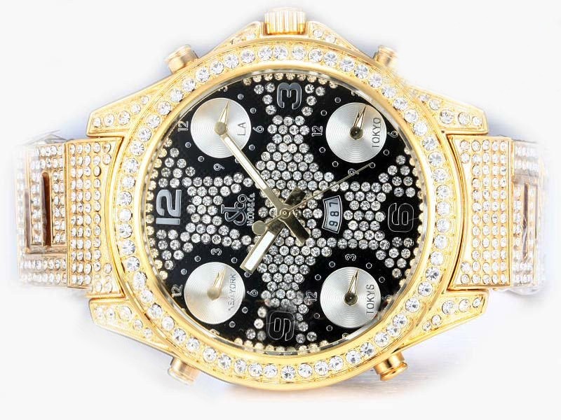 Jacob & Co Full Gold Diamond Black Dial Black Dial Montre