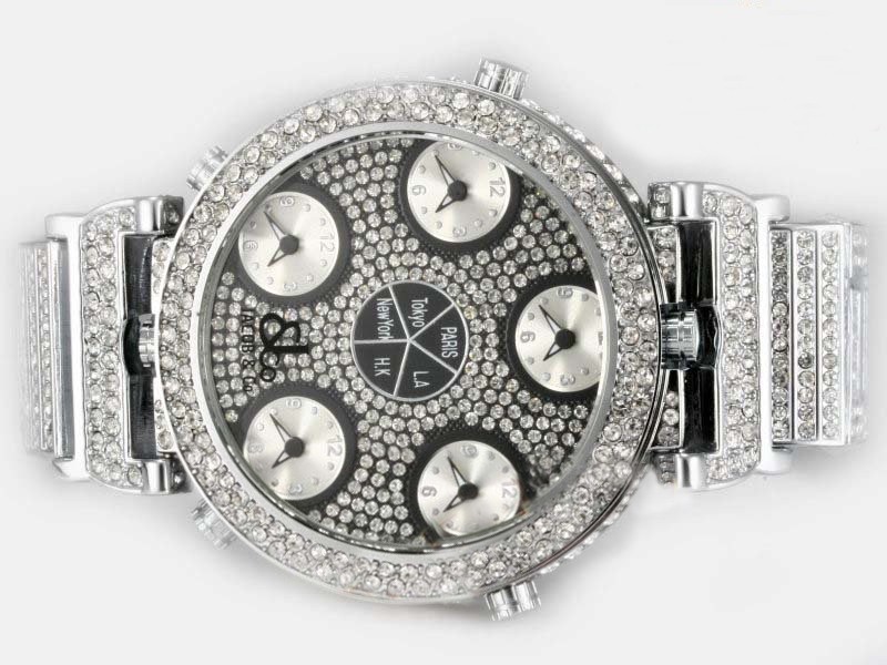 Jacob & Co Diamond Bezel and Double Dial-Black Montre