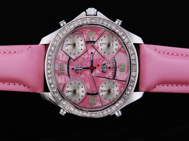 Jacob & Co Diamond Bezel with Red Dial and Strap Montre