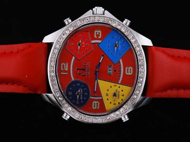Jacob & Co Diamond Bezel and Red Dial Montre