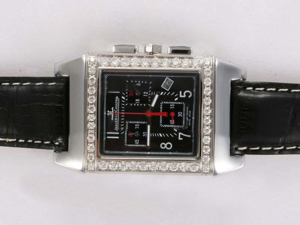 Jaeger-Lecoultre Diamond Bezel and Black Dial Montre