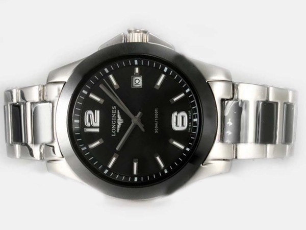 Longines Chronograph Automatic with Black Dial-Ceramic Bezel Montre