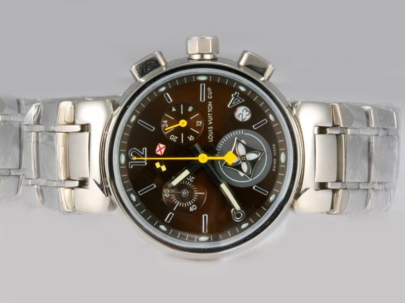 Louis Vuitton Tambour Brown Dial Lady Model Montre