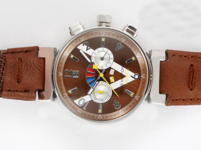 Louis Vuitton Cup Brown Dial and Strap Montre