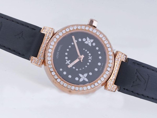 Louis Vuitton Tambour Black Dial Montre