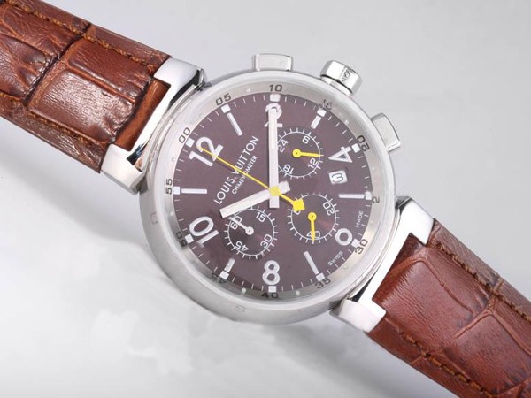 Louis Vuitton Tambour Brown Dial Montre