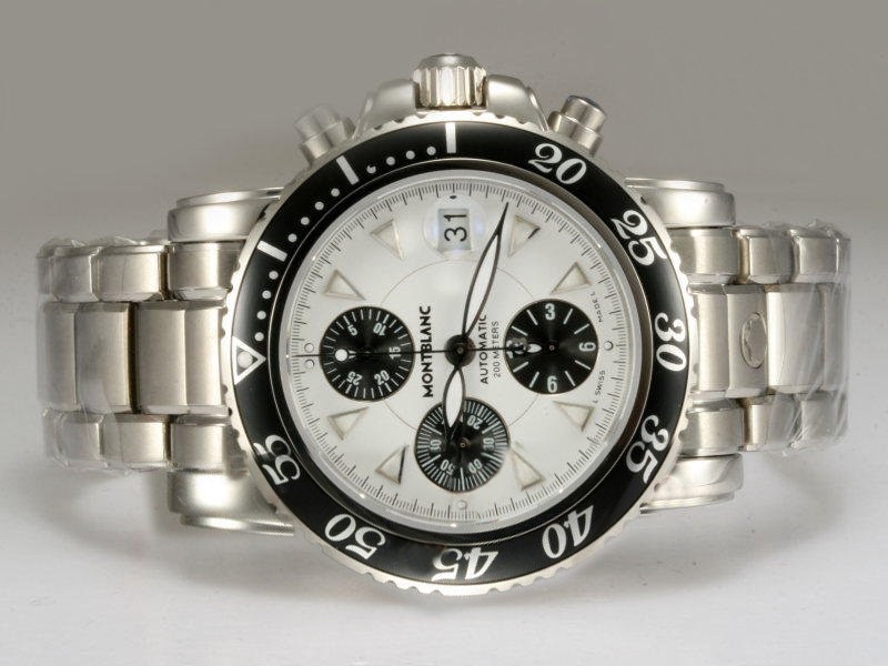 Montblanc Sport AR Coating with White Dial-Black Bezel Montre