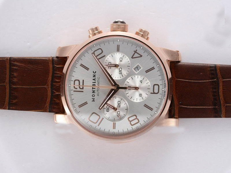 Montblanc Time Rose Gold Casing with White Dial Montre