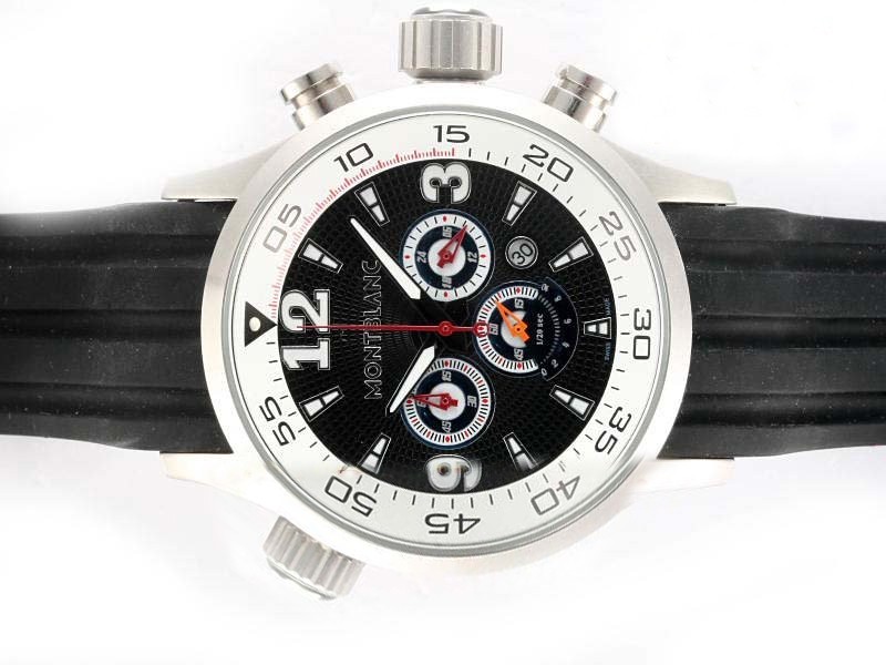 Montblanc Star Black Dial-Rubber Strap Montre