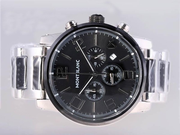 Montblanc Time Black Dial-Authentic Ceramic Bezel Montre